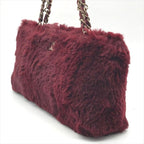Chanel CC Logo Rabbit Chain Shoulder Bag Wine Red Gold Vintage — view 2
