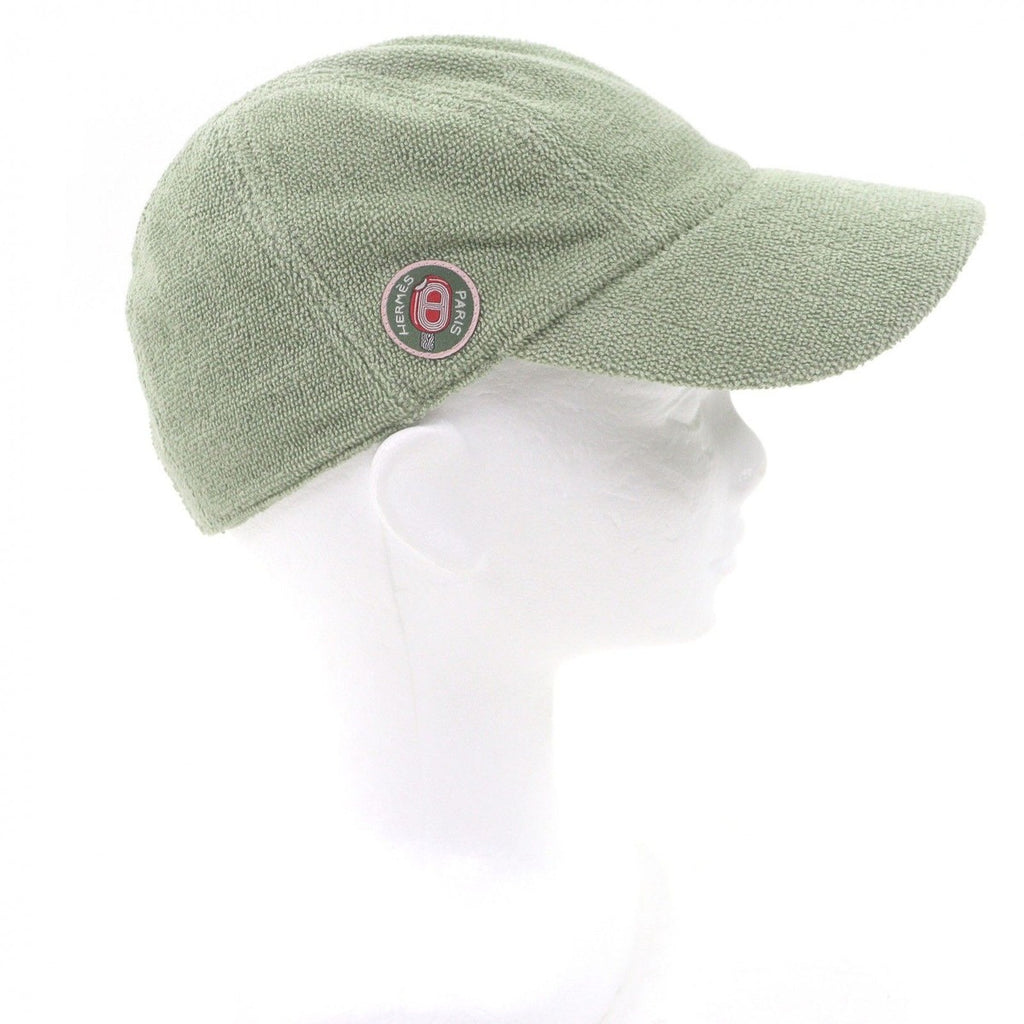 Hermes Davis Cotton Pile Baseball Cap Hat Green — view 2