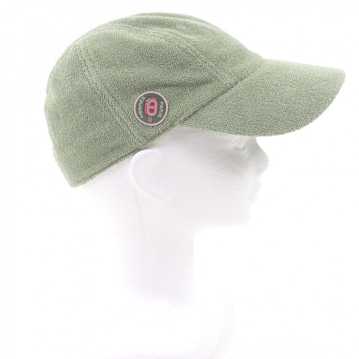 Hermes Davis Cotton Pile Baseball Cap Hat Green — view 2