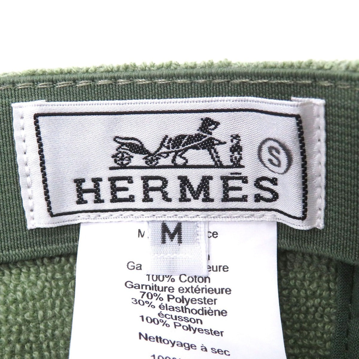 Hermes Davis Cotton Pile Baseball Cap Hat Green — view 6