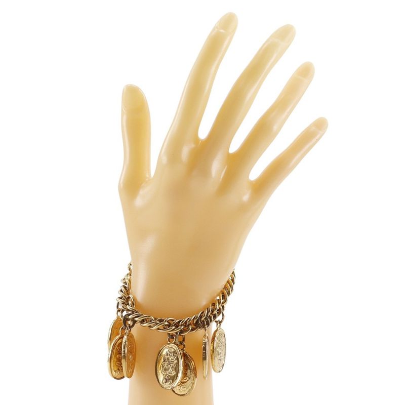 Chanel Medallion Charm Coco Mark Chain Gold Plated 83.4 g Bracelet — view 3