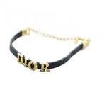 Christian Dior Bracelet Accessories Bangle Leather Logo Engraved Gold Color — view 2