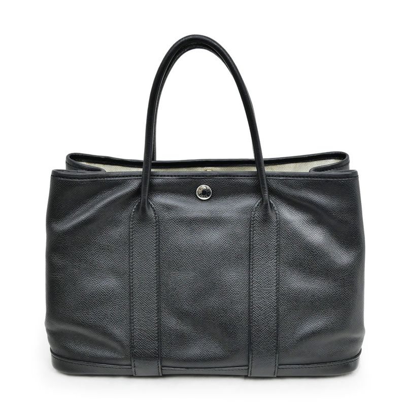 Hermes Garden Party T PM 30 Black Epson Leather Hand Tote Bag — view 8