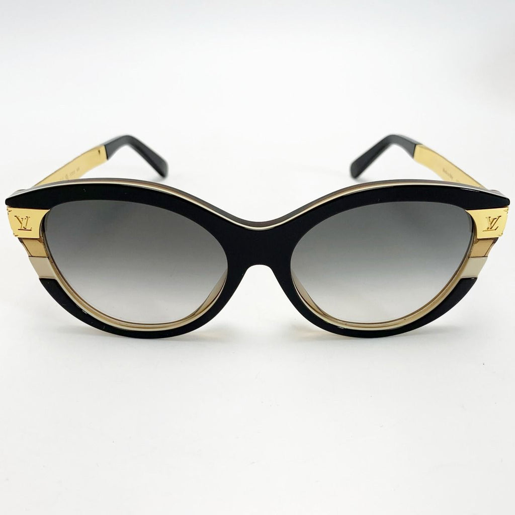 Louis Vuitton Sunglasses Monogram Metal Frame Z1857 E Noir Gold Box with Bag — view 2