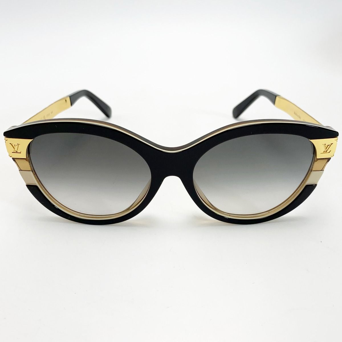 Louis Vuitton Sunglasses Monogram Metal Frame Z1857 E Noir Gold Box with Bag — view 2