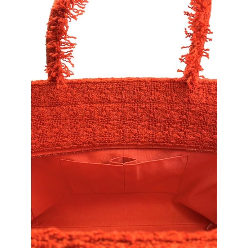 Chanel Tweed Tote Bag Zip Shopping Gold Hardware — view 7