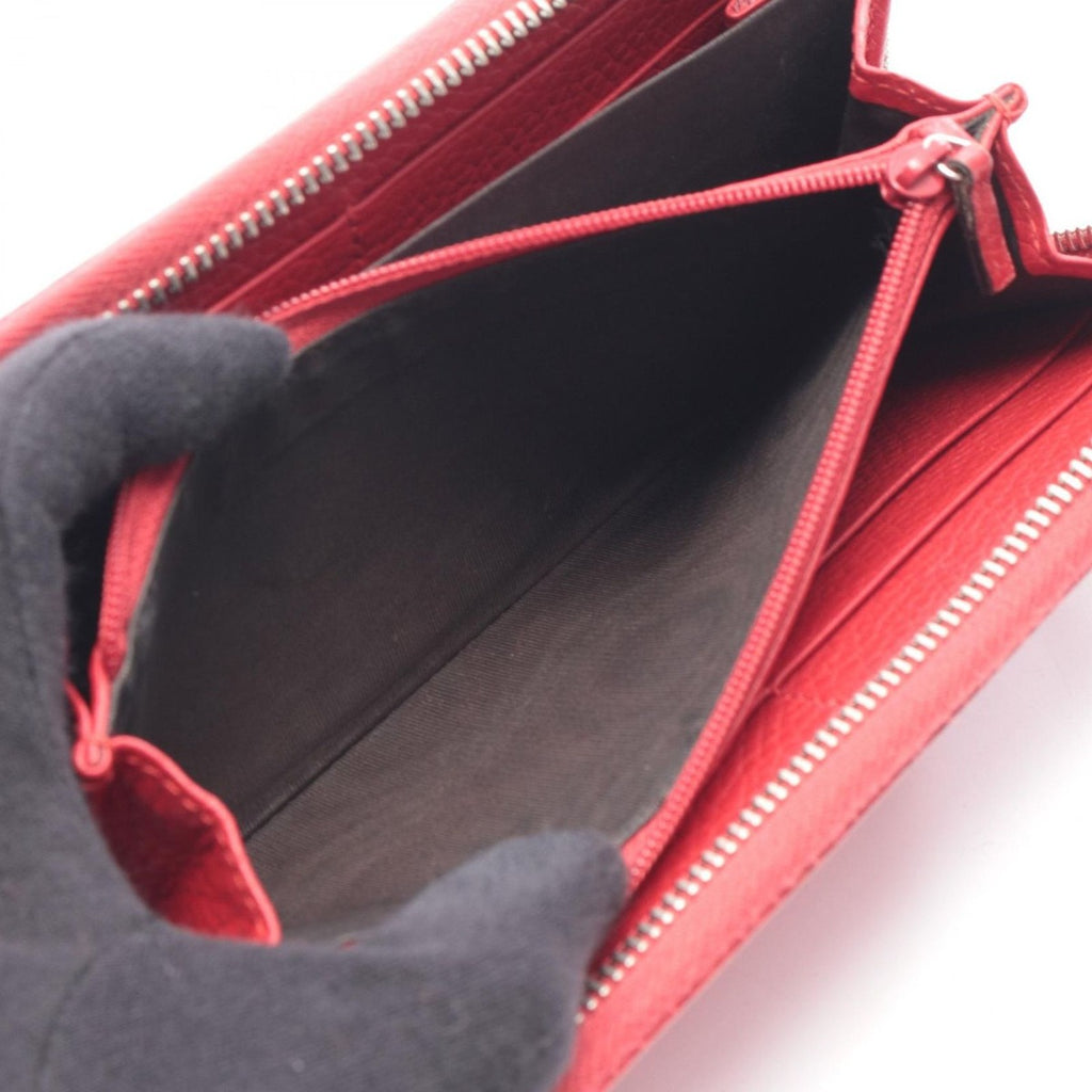 Gucci Round Wallet Bamboo Red Leather Bambu — view 5