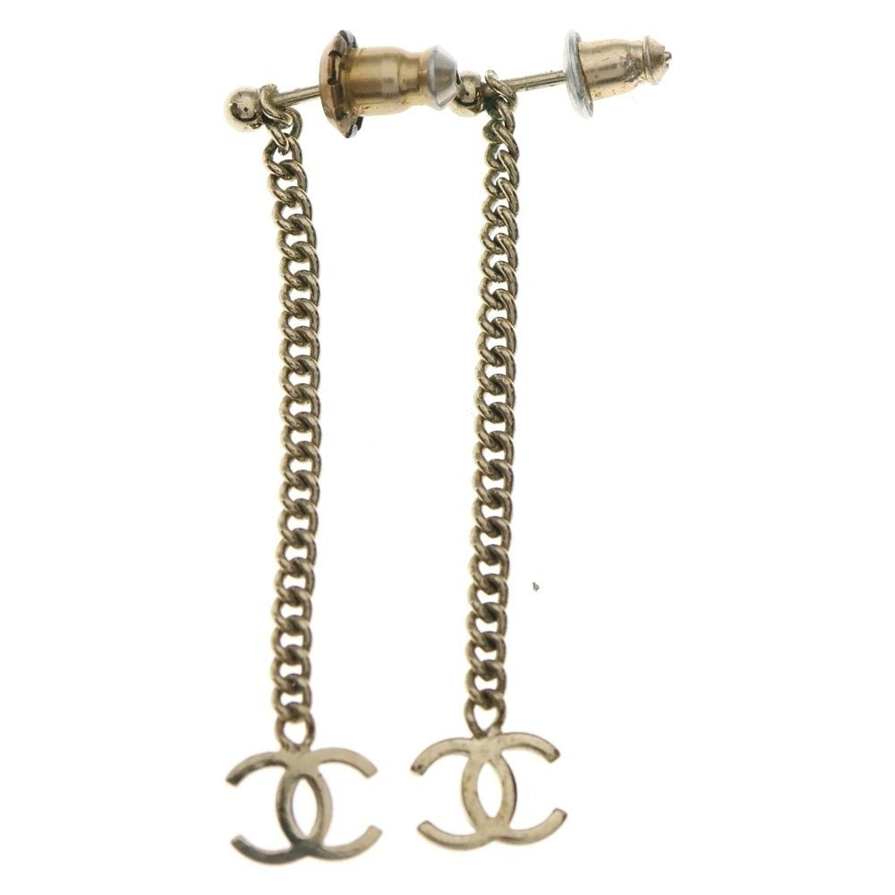 Chanel Chain Earrings CC Logo Gold