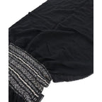 Saint Laurent Paris Shawl Wool Cotton Black X Gray — view 2