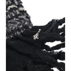 Saint Laurent Paris Shawl Wool Cotton Black X Gray — view 3