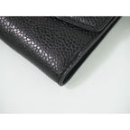 Chanel Coco Mark Fold Wallet Compact Caviar Leather Black — view 5