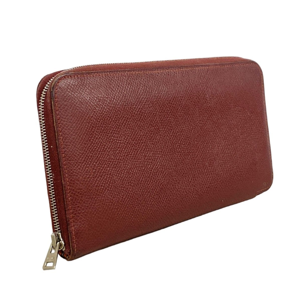 Hermes Wallet Azap Long Silk in Veau Rouge Ash Silver — view 2