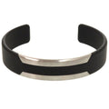 Hermes Trinkaaf Bangle Stainless Steel Black Silver Hardware 0872
