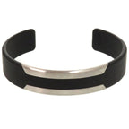 Hermes Trinkaaf Bangle Stainless Steel Black Silver Hardware 0872 — view 2