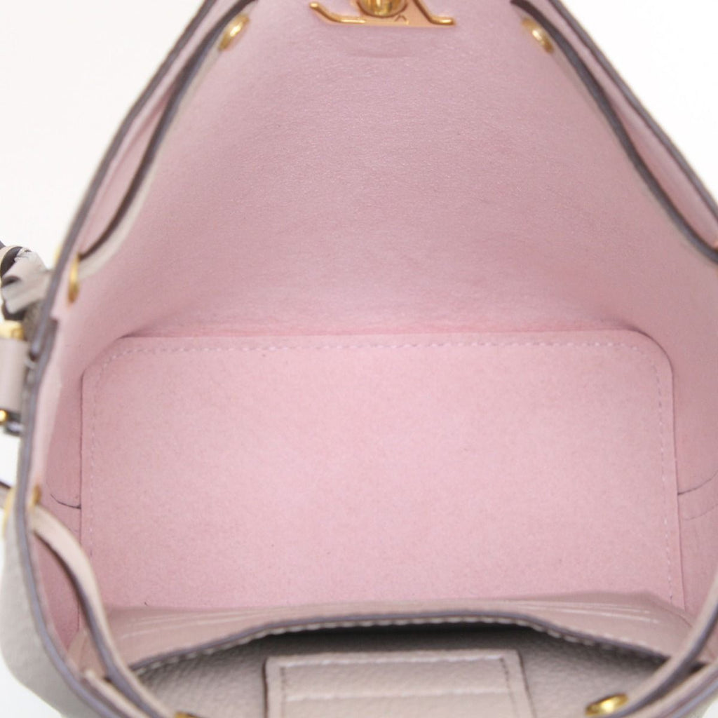 Louis Vuitton Nano Lockme Bucket Shoulder Bag Beige — view 8