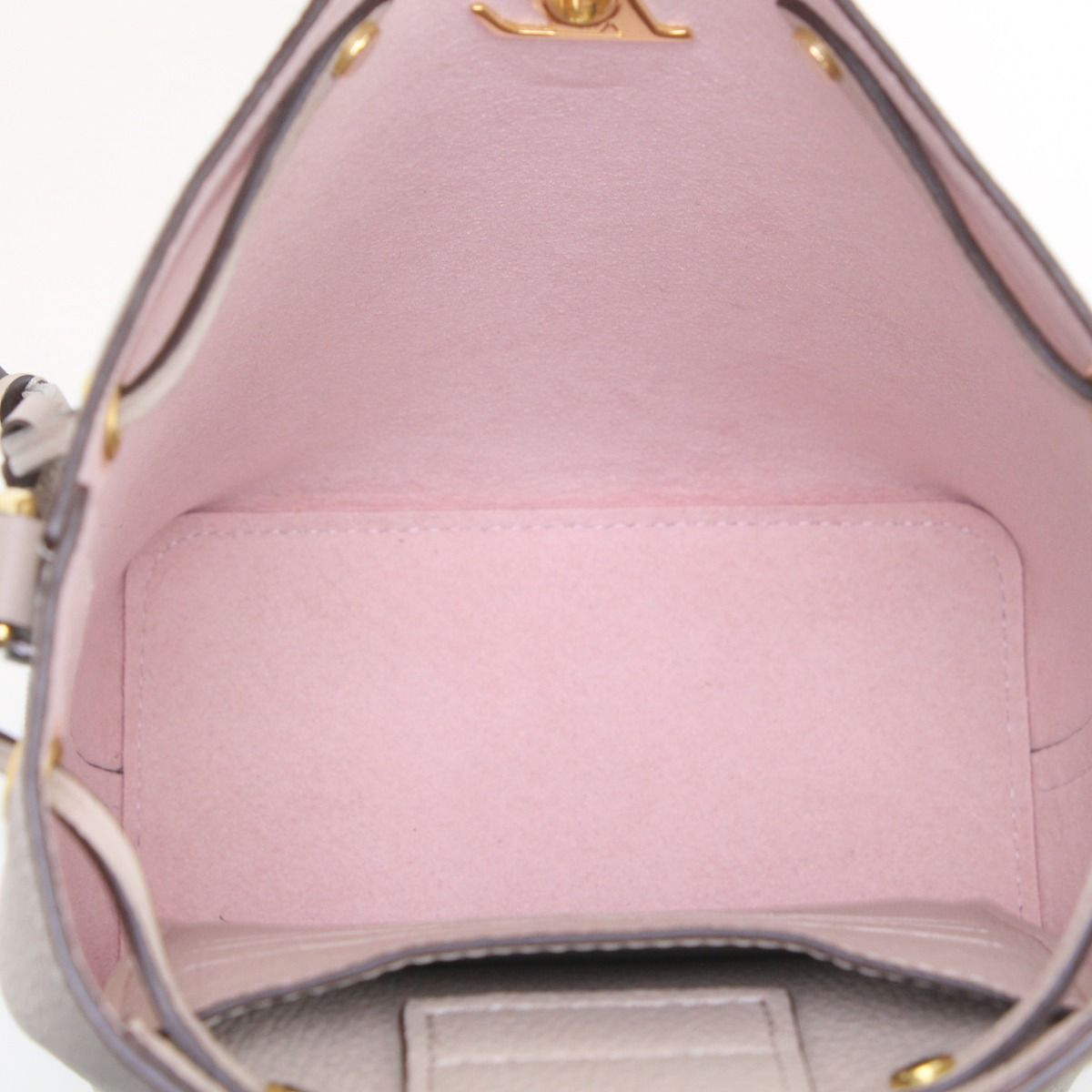 Louis Vuitton Nano Lockme Bucket Shoulder Bag Beige — view 8