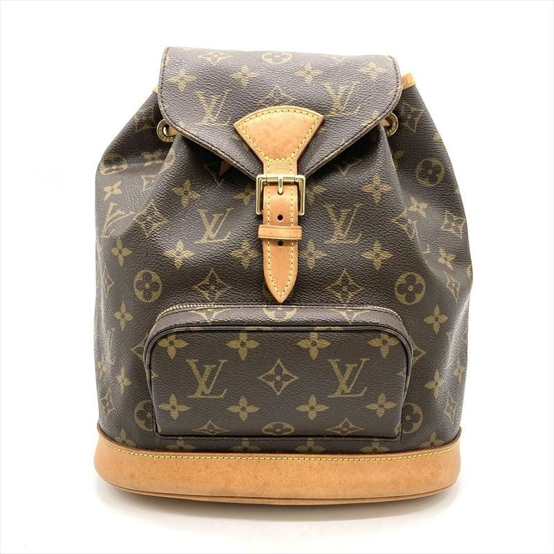 Louis Vuitton Montsouris MM Backpack Monogram Canvas Brown Gold Hardware