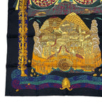 Hermes Scarf Silk Carre 90 L Atlantide Atlantis Continent Black — view 4
