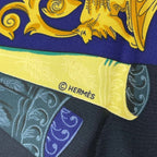 Hermes Scarf Silk Carre 90 L Atlantide Atlantis Continent Black — view 6