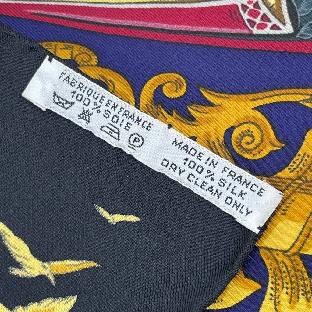 Hermes Scarf Silk Carre 90 L Atlantide Atlantis Continent Black — view 7