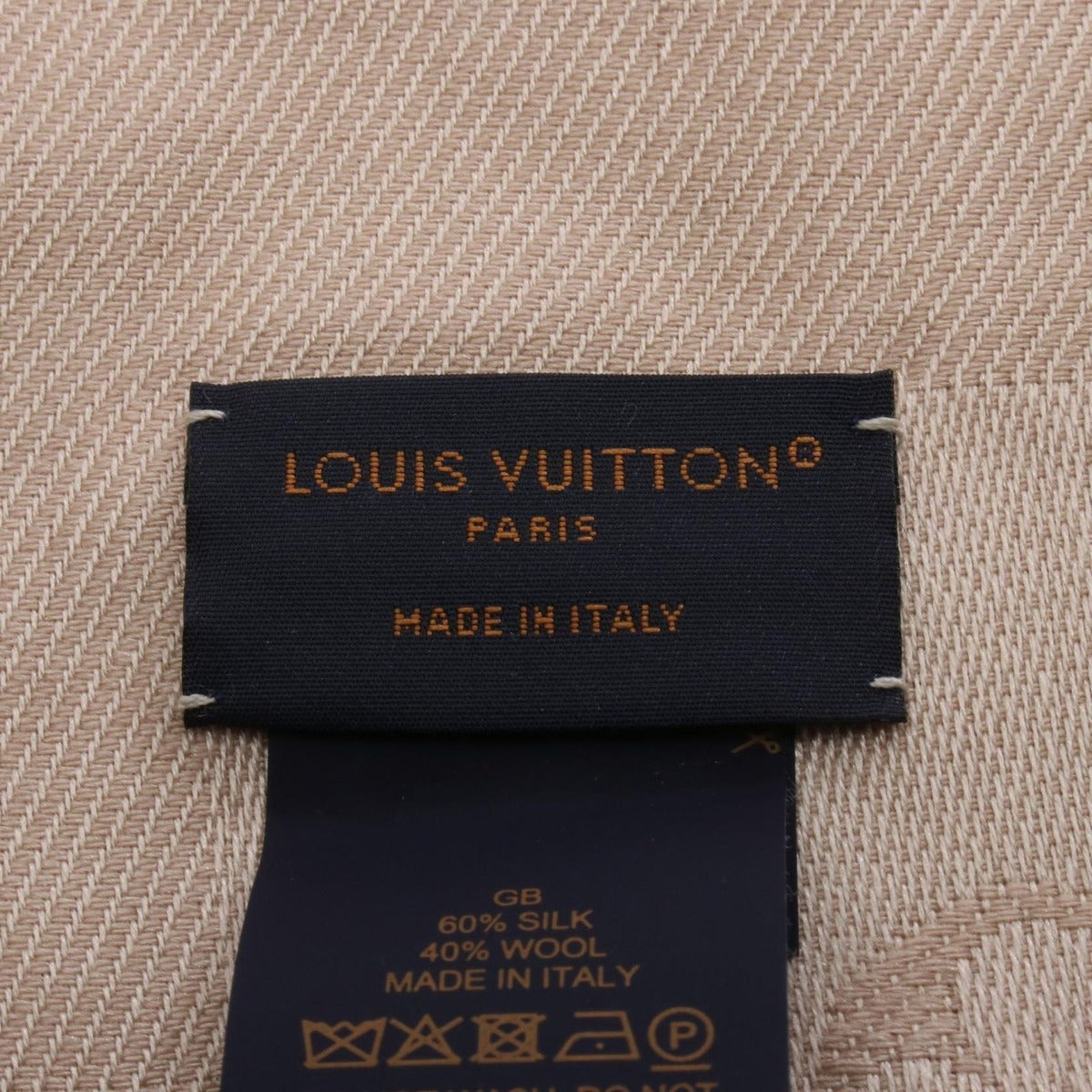 Louis Vuitton Monogram Ecru Silk Wool Shawl — view 2