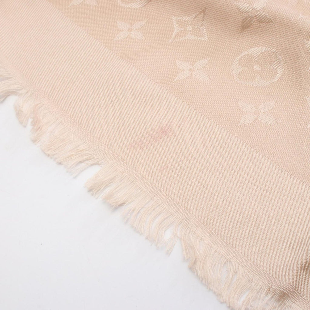 Louis Vuitton Monogram Ecru Silk Wool Shawl — view 6