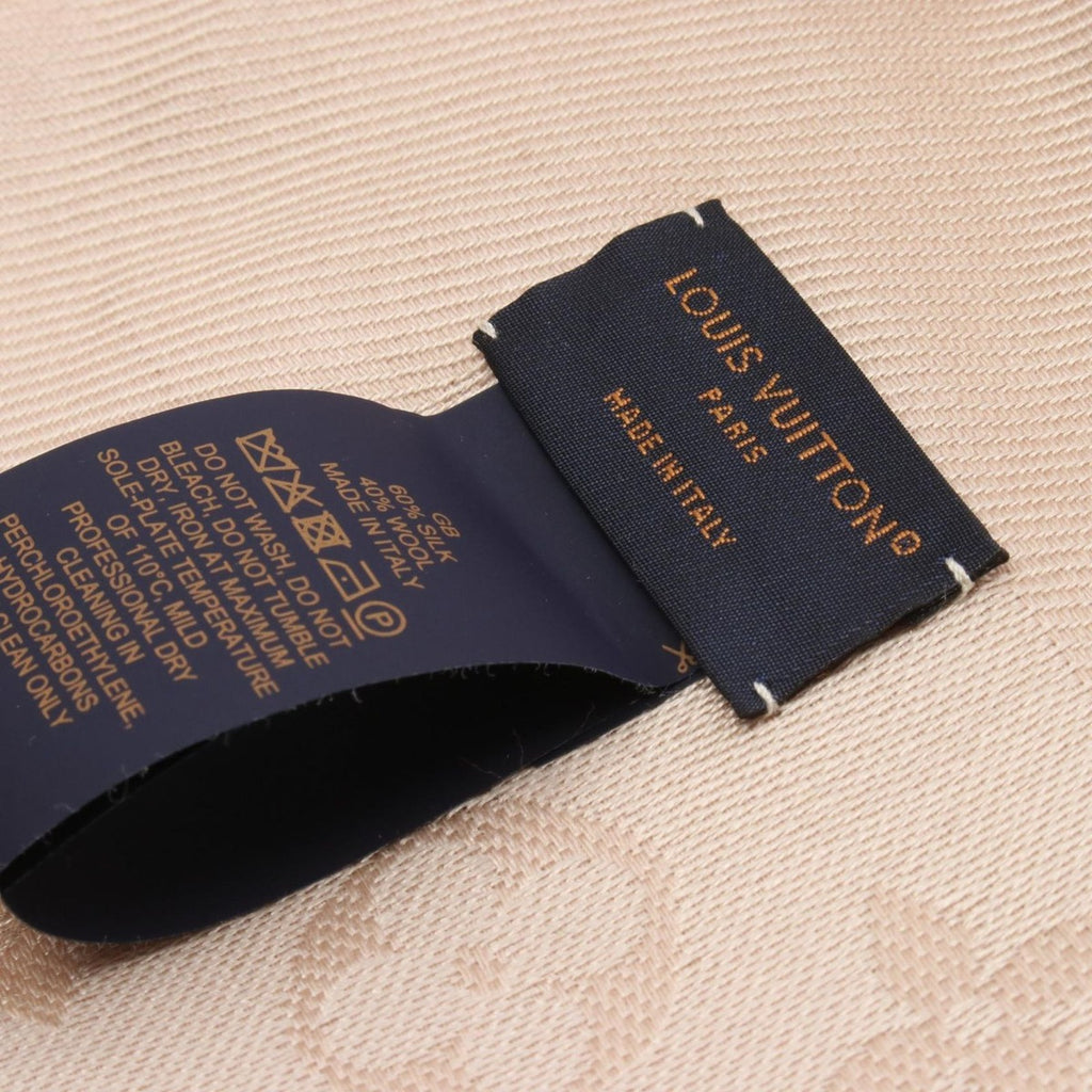 Louis Vuitton Monogram Ecru Silk Wool Shawl — view 7