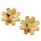 Chanel Earrings Gold Metal CC Logo Flower Costume Vintage — view 3
