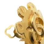 Chanel Earrings Gold Metal CC Logo Flower Costume Vintage — view 7
