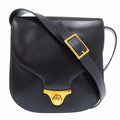 Hermes Vintage Box Calf Black Shoulder Bag 0816