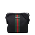 Gucci Sherry Line Crossbody Bag Black Nylon Leather