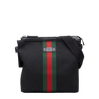 Gucci Sherry Line Crossbody Bag Black Nylon Leather