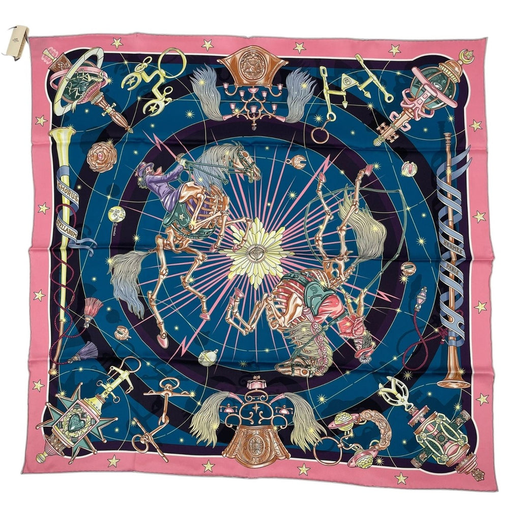 Hermes Scarf 100% Silk Carre 70 Chorus Stellarum Blue — view 2