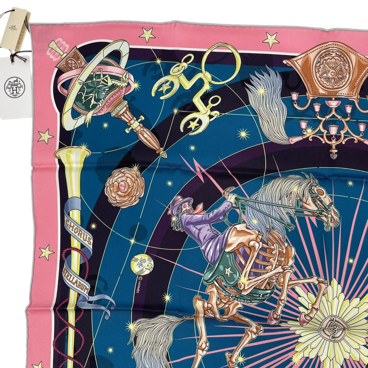 Hermes Scarf 100% Silk Carre 70 Chorus Stellarum Blue — view 3