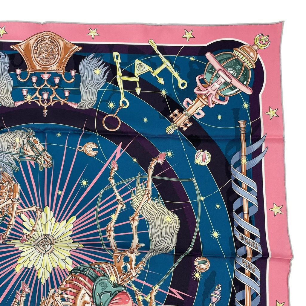 Hermes Scarf 100% Silk Carre 70 Chorus Stellarum Blue — view 4
