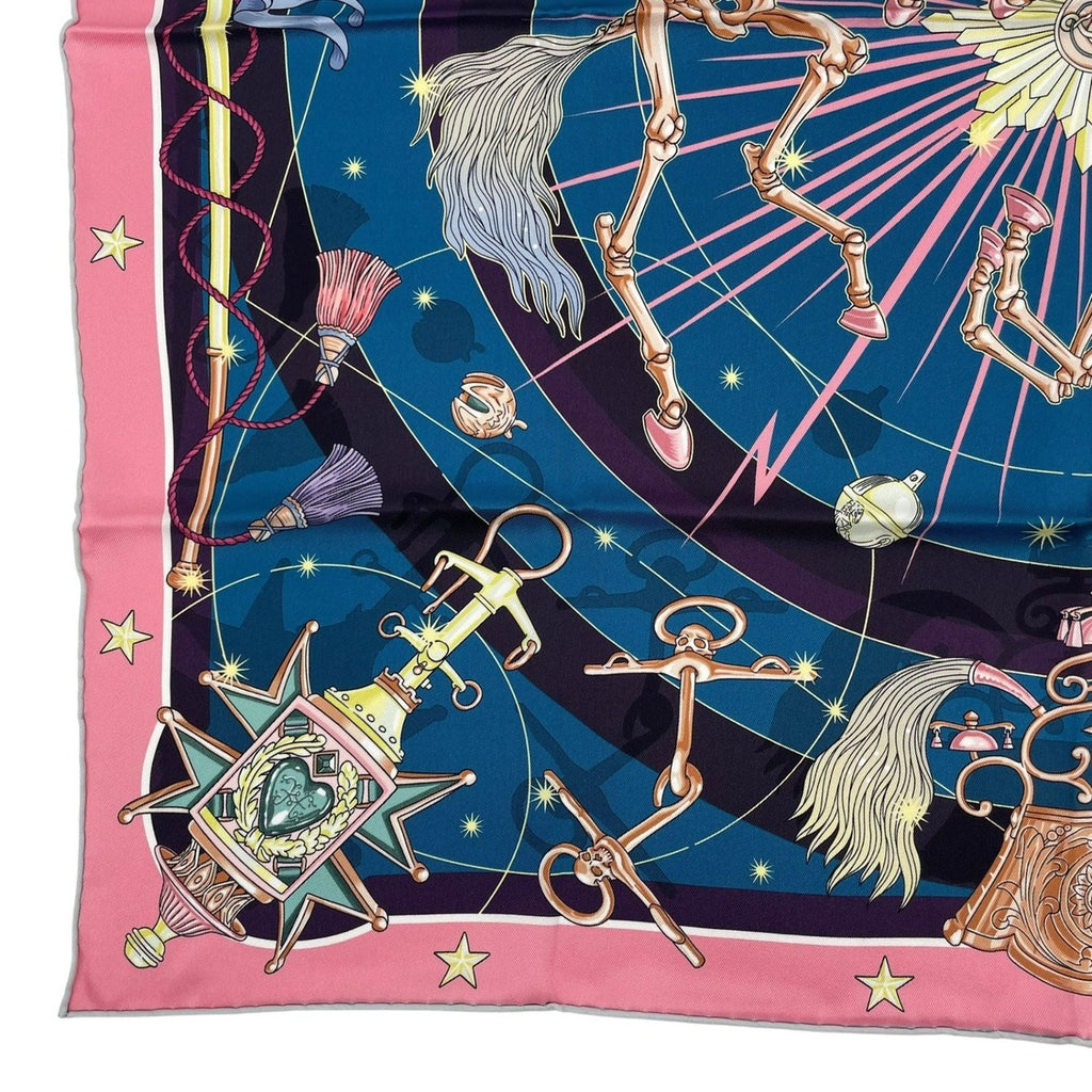 Hermes Scarf 100% Silk Carre 70 Chorus Stellarum Blue — view 5