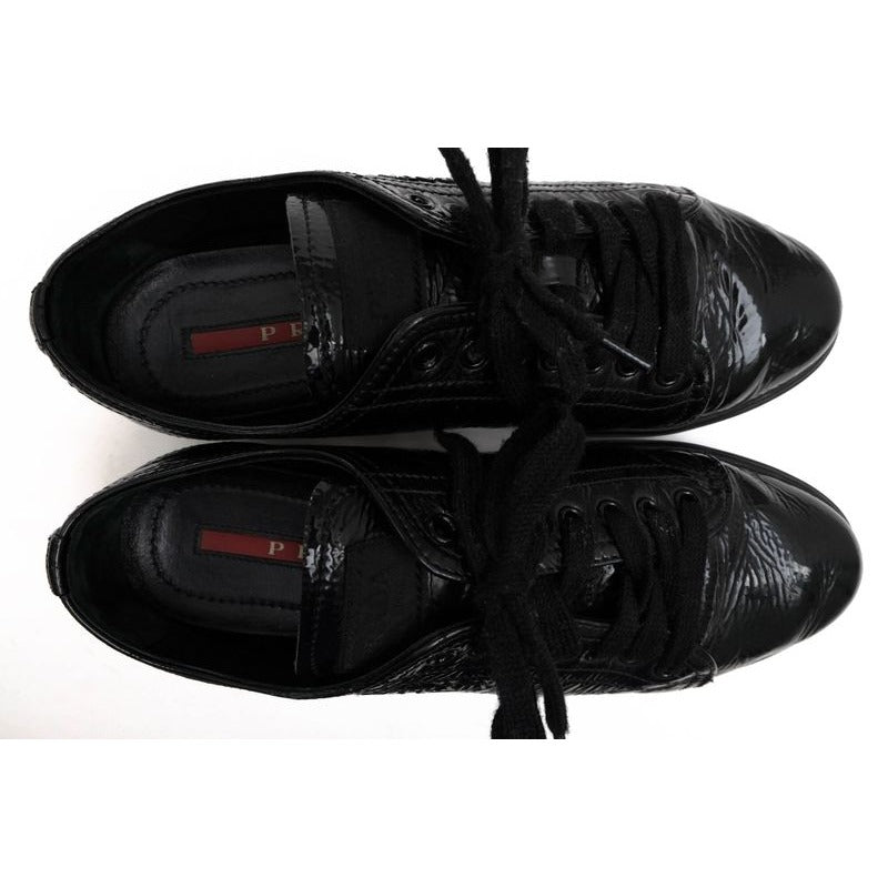 Prada Shoes Sneakers Low Cut Women Enamel Patent Leather — view 5