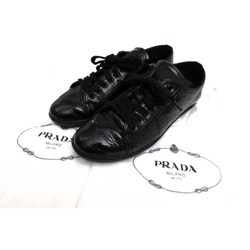 Prada Shoes Sneakers Low Cut Women Enamel Patent Leather — view 9