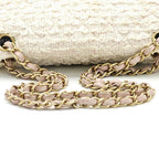 Chanel Quilted Shoulder Bag Tweed Pink