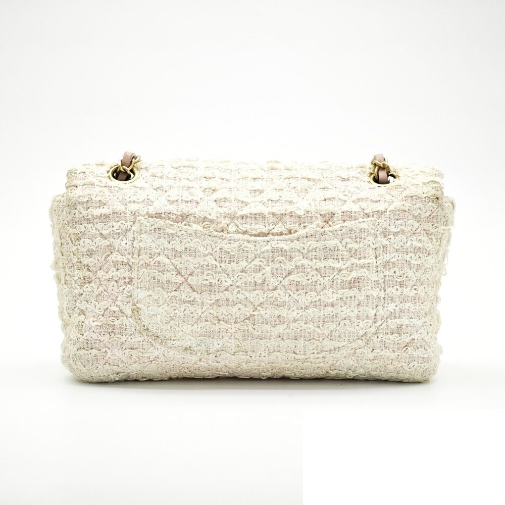 Chanel Quilted Shoulder Bag Tweed Pink