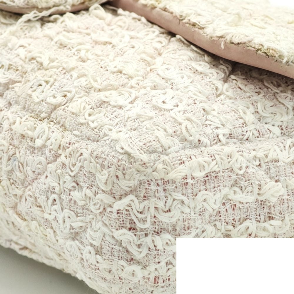 Chanel Quilted Shoulder Bag Tweed Pink