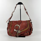 Dior Gaucho Shoulder Bag Red Leather Vintage — view 2