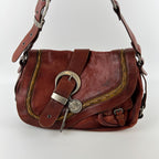 Dior Gaucho Shoulder Bag Red Leather Vintage — view 3