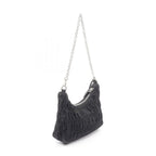 Prada Shoulder Bag Re Edition Black Nylon Leather Re Embroidered Drill — view 2