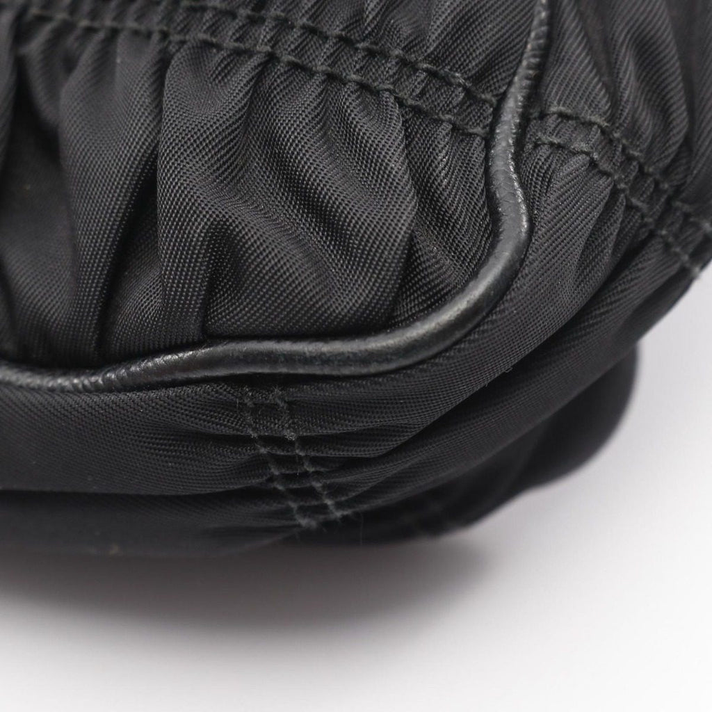 Prada Shoulder Bag Re Edition Black Nylon Leather Re Embroidered Drill — view 5