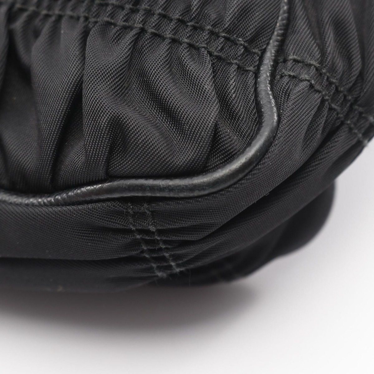 Prada Shoulder Bag Re Edition Black Nylon Leather Re Embroidered Drill — view 5