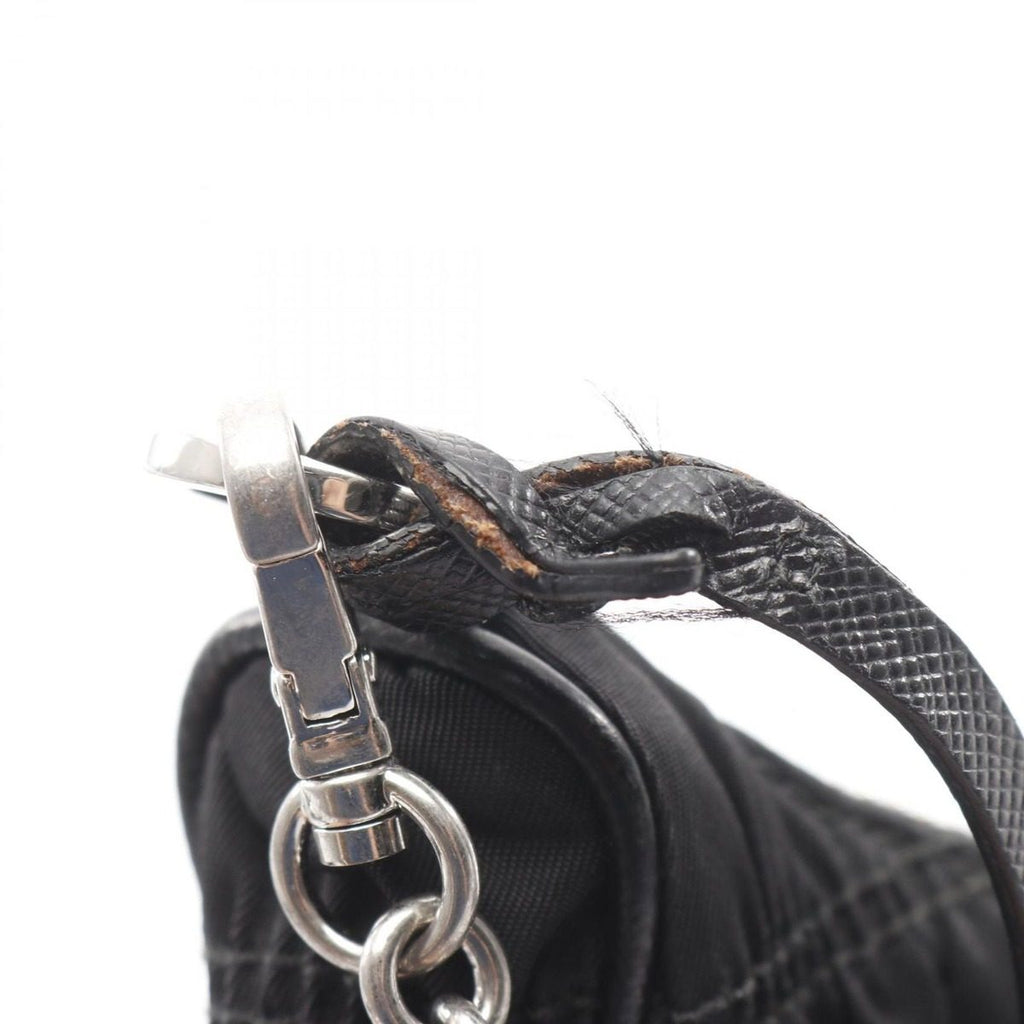 Prada Shoulder Bag Re Edition Black Nylon Leather Re Embroidered Drill — view 8