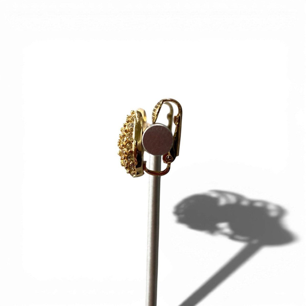 Dior C4 Drop Earrings Gold Rhinestone — view 3