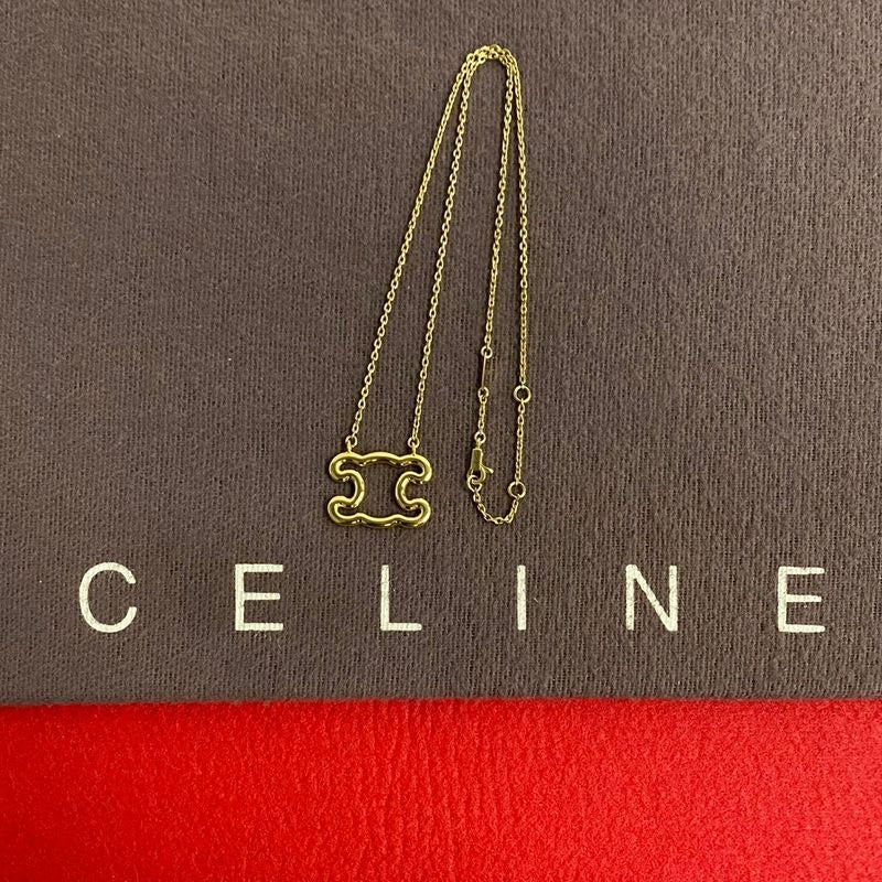 Celine Triomphe Logo Motif Frame Necklace Pendant Choker Accessory — view 2