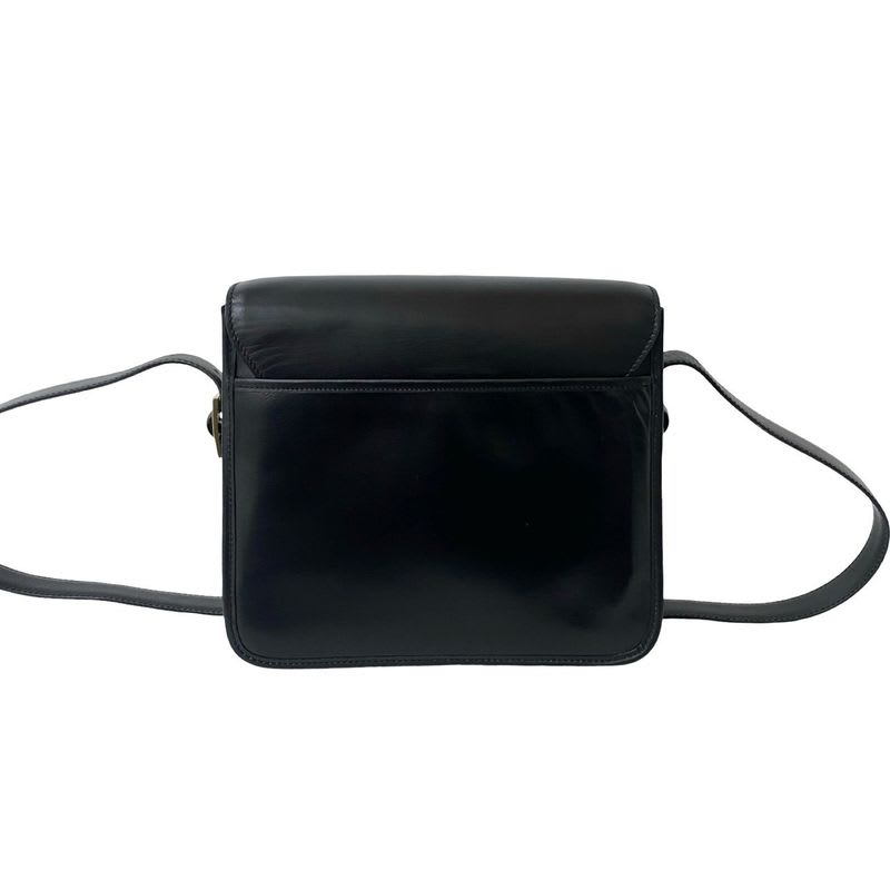 Celine Vintage Logo Ring Hardware Calf Leather Shoulder Bag